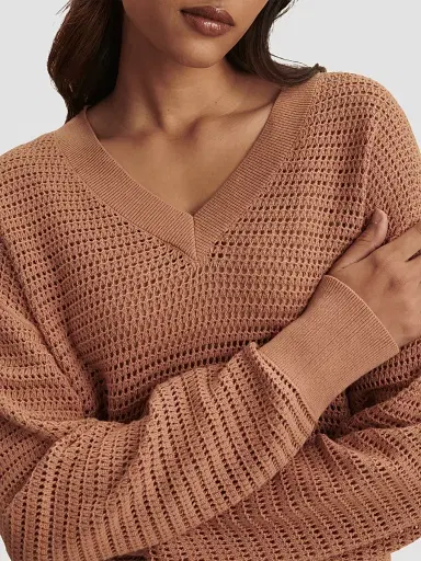 Varley Women's Gaia Open-Knit Cotton Sweater | Thumbnail 7