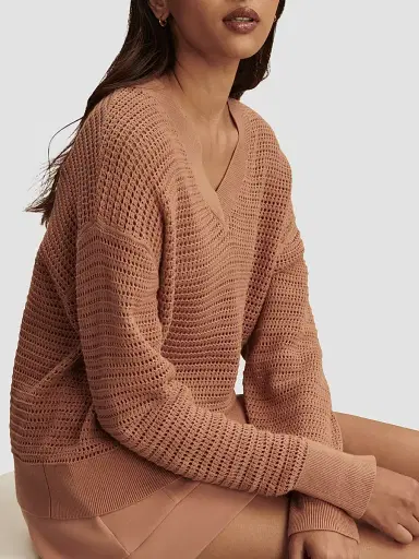 Varley Women's Gaia Open-Knit Cotton Sweater | Thumbnail 8