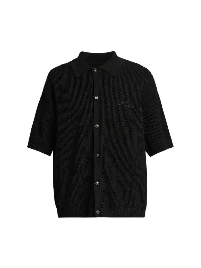 Amiri Men's Crochet-Knit Mesh Cotton Shirt - Black