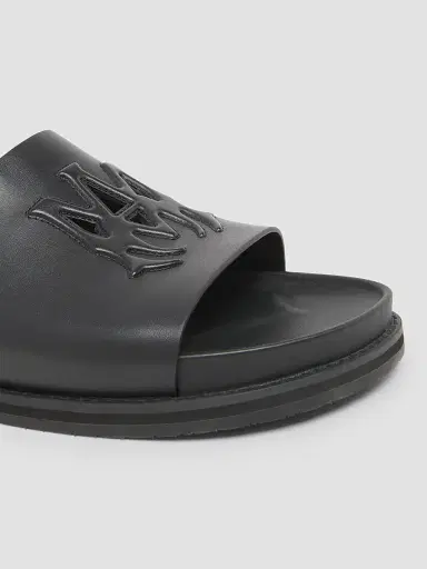 AMIRI Men's MA Leather Slides - Black - Size 7 Sandals | Thumbnail 3
