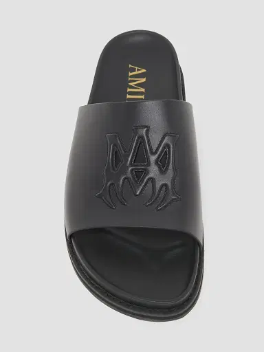 AMIRI Men's MA Leather Slides - Black - Size 7 Sandals | Thumbnail 4
