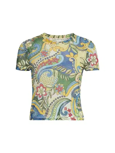 Alice + Olivia Women's Tess Crewneck T-Shirt - Heat Wave - Size Large | Thumbnail 1 Alice + Olivia Women's Tess Crewneck T-Shirt - Heat Wave - Size Large | Thumbnail 1