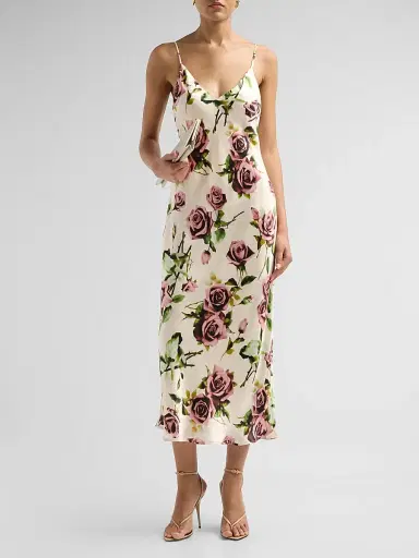 L'Agence Women's Seridie Floral Silk Slip Dress - Ecru Romantic Rose - Size 16 | Thumbnail 2 L'Agence Women's Seridie Floral Silk Slip Dress - Ecru Romantic Rose - Size 16 | Thumbnail 2
