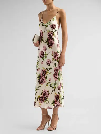 L'Agence Women's Seridie Floral Silk Slip Dress - Ecru Romantic Rose - Size 16 | Thumbnail 4 L'Agence Women's Seridie Floral Silk Slip Dress - Ecru Romantic Rose - Size 16 | Thumbnail 4