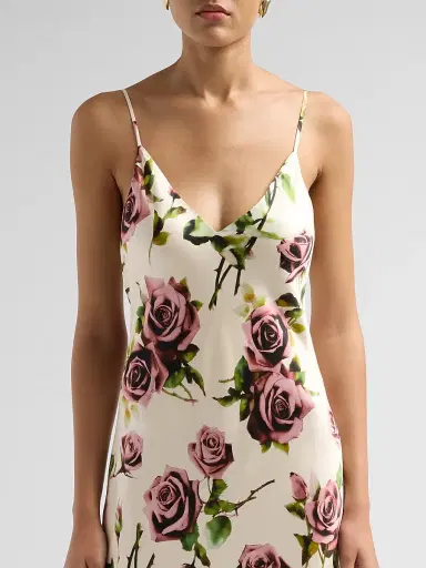 L'Agence Women's Seridie Floral Silk Slip Dress - Ecru Romantic Rose - Size 16 | Thumbnail 5 L'Agence Women's Seridie Floral Silk Slip Dress - Ecru Romantic Rose - Size 16 | Thumbnail 5
