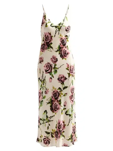 L'Agence Women's Seridie Floral Silk Slip Dress - Ecru Romantic Rose - Size 16 | Thumbnail 1 L'Agence Women's Seridie Floral Silk Slip Dress - Ecru Romantic Rose - Size 16 | Thumbnail 1