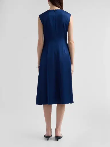 Aidan Mattox Women's Crepe Back Satin Midi Dress - Navy - Size 14 | Thumbnail 3 Aidan Mattox Women's Crepe Back Satin Midi Dress - Navy - Size 14 | Thumbnail 3