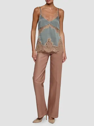 L'Agence Women's Mitsu Lace-Trim Satin Cami - Smokey Olive Praline - Size Large | Thumbnail 2 L'Agence Women's Mitsu Lace-Trim Satin Cami - Smokey Olive Praline - Size Large | Thumbnail 2