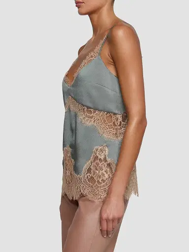 L'Agence Women's Mitsu Lace-Trim Satin Cami - Smokey Olive Praline - Size Large | Thumbnail 5 L'Agence Women's Mitsu Lace-Trim Satin Cami - Smokey Olive Praline - Size Large | Thumbnail 5