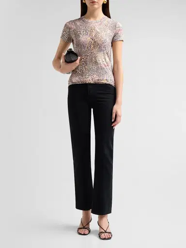 L'Agence Women's Ressi Paisley Leopard Print T-Shirt - Tan Valencia Leopard - Size XL | Thumbnail 2 L'Agence Women's Ressi Paisley Leopard Print T-Shirt - Tan Valencia Leopard - Size XL | Thumbnail 2