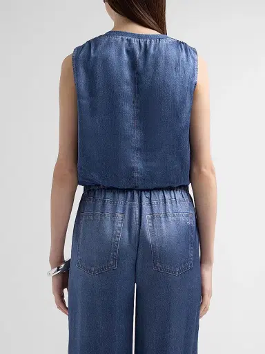 rag & bone Women's Miramar Satin Bubble Top | Thumbnail 3