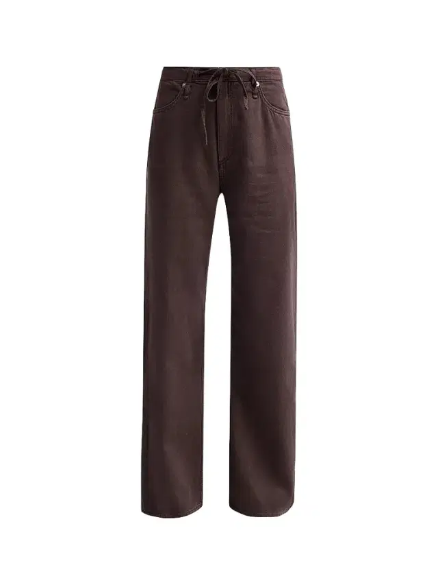 rag & bone Women's Featherweight Phoebe Drawstring Wide-Leg Jeans - Dark Brown Stone