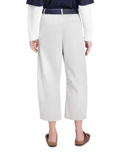 TWP Women's Slouchy BF Stretch-Cotton Wide-Leg Trousers - Light Grey | Thumbnail 5