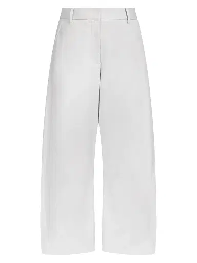 TWP Women's Slouchy BF Stretch-Cotton Wide-Leg Trousers - Light Grey | Thumbnail 1