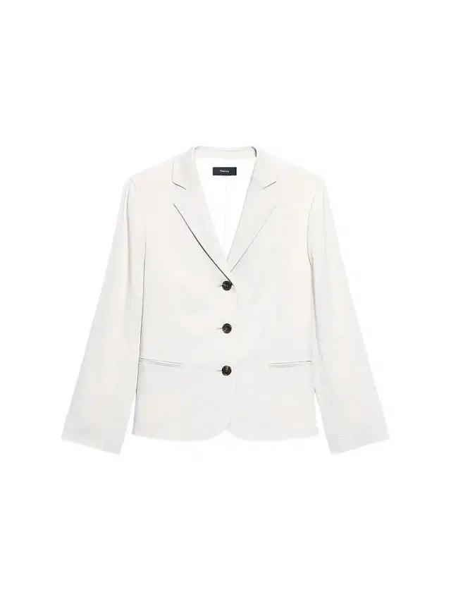 Theory Women's Shrunken Linen-Blend Blazer - White Clay