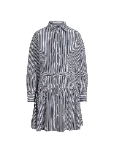 Polo Ralph Lauren Women's Pinstriped Cotton Shirtdress - White Fall Royal - Size 18 | Thumbnail 1 Polo Ralph Lauren Women's Pinstriped Cotton Shirtdress - White Fall Royal - Size 18 | Thumbnail 1