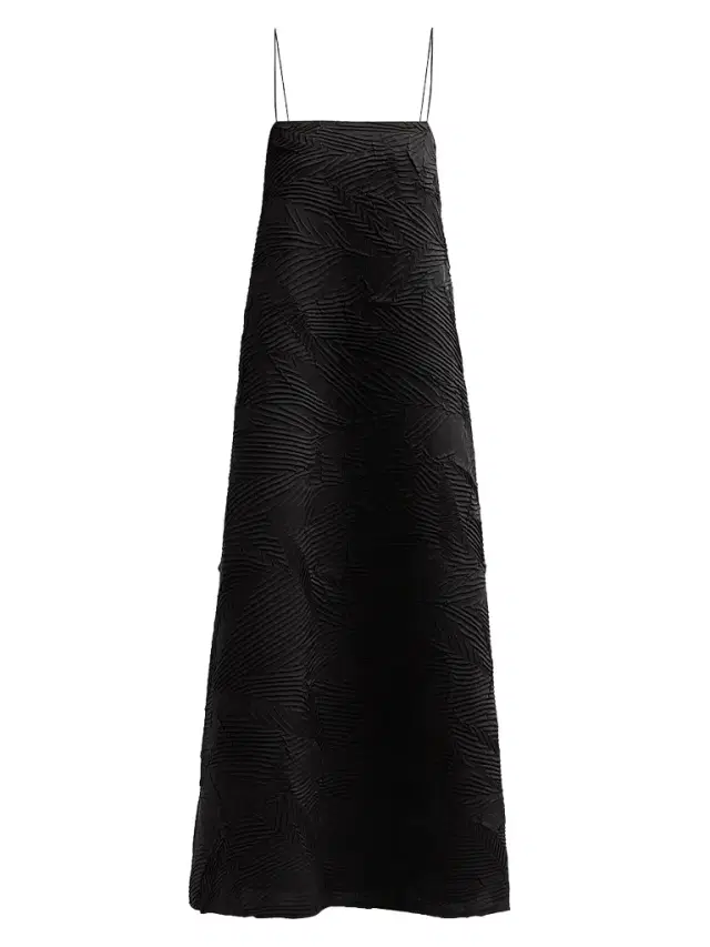 Women's Landscape Satin Maxi Dress - Noir