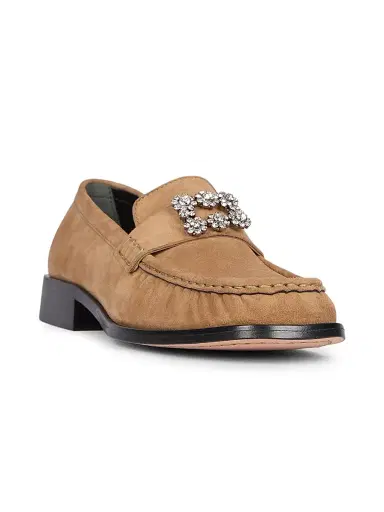 Roger Vivier Women's Viv Moc 25MM Embellished Suede Loafers | Thumbnail 2 Roger Vivier Women's Viv Moc 25MM Embellished Suede Loafers | Thumbnail 2