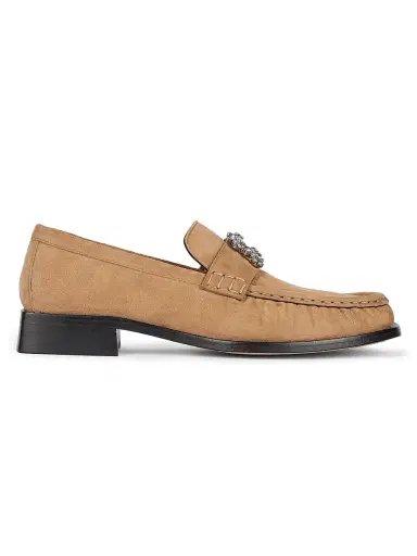 Roger Vivier Women's Viv Moc 25MM Embellished Suede Loafers | Thumbnail 1 Roger Vivier Women's Viv Moc 25MM Embellished Suede Loafers | Thumbnail 1