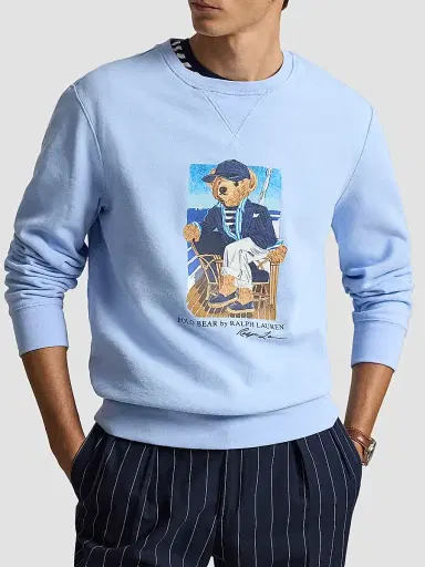 Polo Ralph Lauren Men's Polo Bear Cotton Fleece Sweatshirt - Newport Bear Office Blue - Size XXL | Thumbnail 4 Polo Ralph Lauren Men's Polo Bear Cotton Fleece Sweatshirt - Newport Bear Office Blue - Size XXL | Thumbnail 4