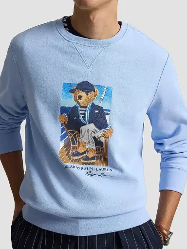 Polo Ralph Lauren Men's Polo Bear Cotton Fleece Sweatshirt - Newport Bear Office Blue - Size XXL | Thumbnail 5 Polo Ralph Lauren Men's Polo Bear Cotton Fleece Sweatshirt - Newport Bear Office Blue - Size XXL | Thumbnail 5