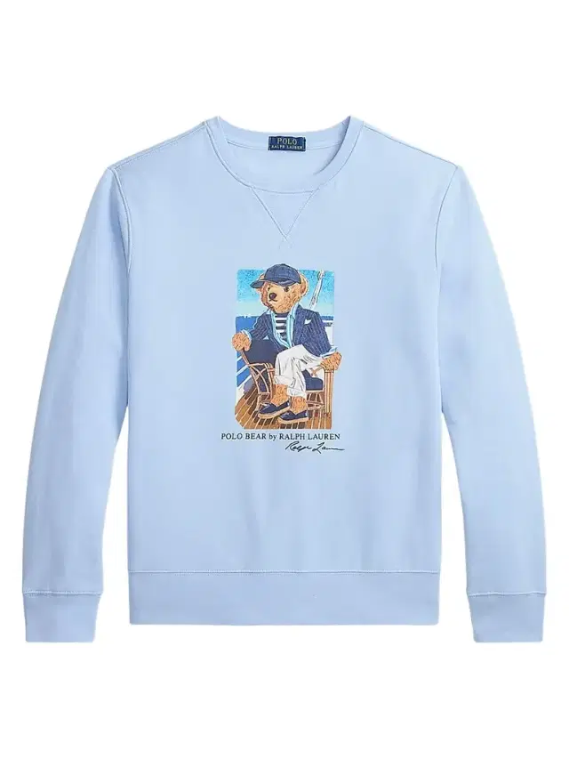 Polo Ralph Lauren Men's Polo Bear Cotton Fleece Sweatshirt - Newport Bear Office Blue