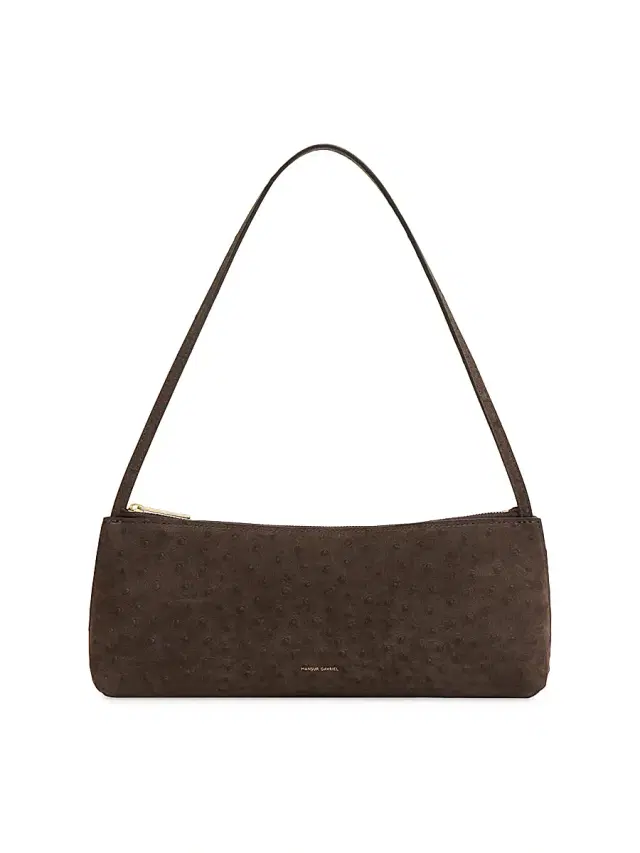 Mansur Gavriel Women's Gaia Ostrich-Embossed Leather Baguette Bag - Ebony