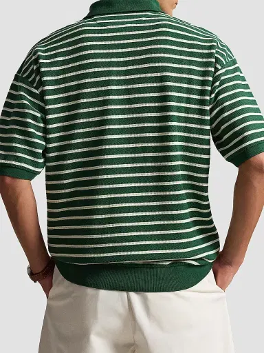 Polo Ralph Lauren Men's Relaxed-Fit Striped Jacquard Knit Polo Shirt - New Forest Nevis - Size XXL | Thumbnail 3 Polo Ralph Lauren Men's Relaxed-Fit Striped Jacquard Knit Polo Shirt - New Forest Nevis - Size XXL | Thumbnail 3