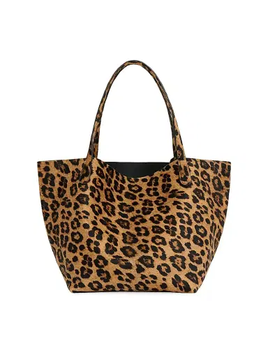 MANSUR GAVRIEL Women's Everyday Soft Leopard-Print Calf Hair Tote Bag | Thumbnail 1 MANSUR GAVRIEL Women's Everyday Soft Leopard-Print Calf Hair Tote Bag | Thumbnail 1