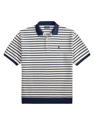 Polo Ralph Lauren Men's Relaxed-Fit Striped Jacquard Knit Polo Shirt - Nevis Newport Navy - Size XXL | Thumbnail 1 Polo Ralph Lauren Men's Relaxed-Fit Striped Jacquard Knit Polo Shirt - Nevis Newport Navy - Size XXL | Thumbnail 1