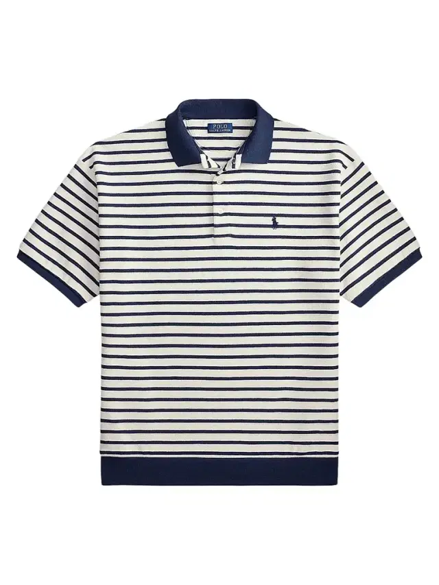 Polo Ralph Lauren Men's Relaxed-Fit Striped Jacquard Knit Polo Shirt - Nevis Newport Navy