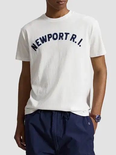 Polo Ralph Lauren Men's Classic-Fit Distressed Appliqué Crewneck T-Shirt - White - Size XXL | Thumbnail 4