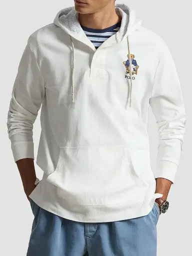 Polo Ralph Lauren Men's Polo Bear Cotton Hoodie - Newport Bear White - Size XXL | Thumbnail 4 Polo Ralph Lauren Men's Polo Bear Cotton Hoodie - Newport Bear White - Size XXL | Thumbnail 4