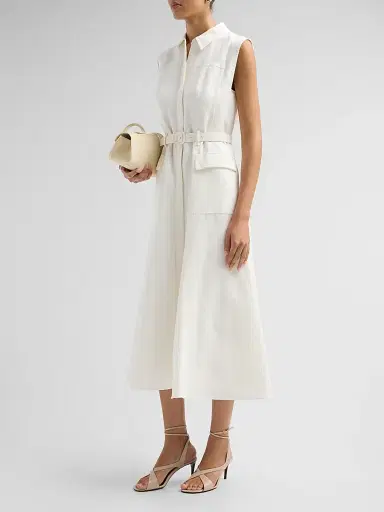 Kobi Halperin Women's Tomi Linen-Blend Safari Midi Dress | Thumbnail 4 Kobi Halperin Women's Tomi Linen-Blend Safari Midi Dress | Thumbnail 4