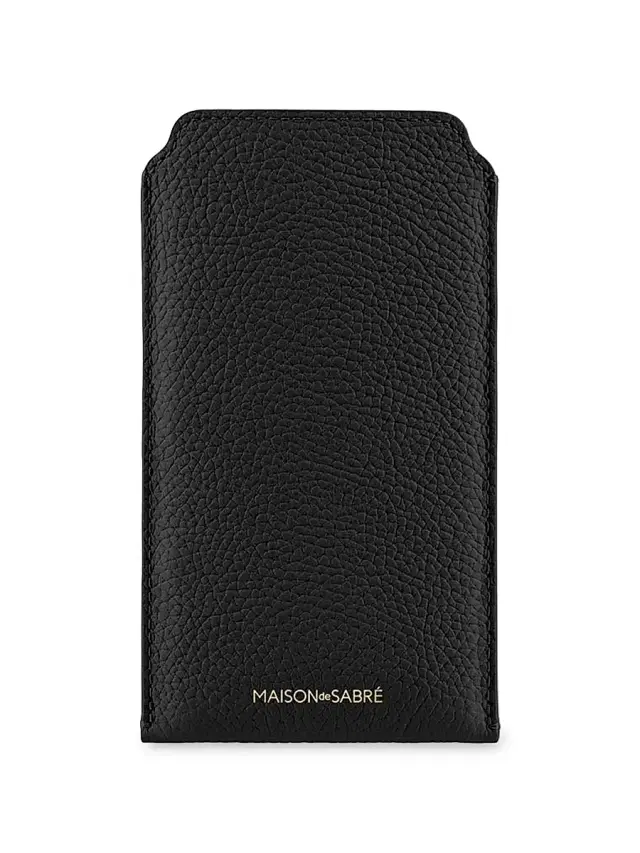 Maison de Sabre Leather Sunglasses Sleeve - Black Caviar