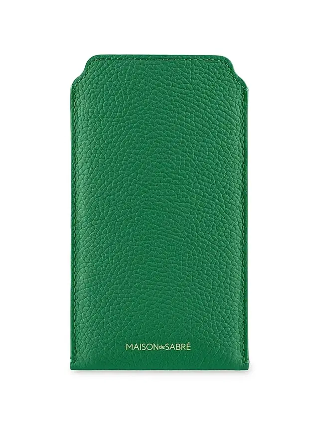 Maison de Sabre Leather Sunglasses Sleeve - Emerald Green