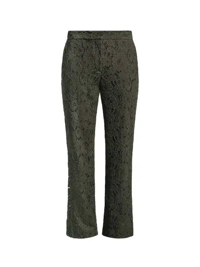 BCBGMAXAZRIA Women's Safiya Lace Tailored Pants - Dark Olive