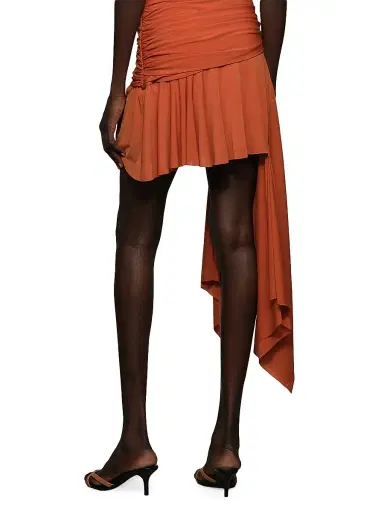 Et Ochs Women's Emerson Side Drape Miniskirt - Terracotta - Size 12 | Thumbnail 4