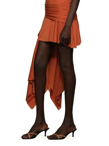 Et Ochs Women's Emerson Side Drape Miniskirt - Terracotta - Size 12 | Thumbnail 5