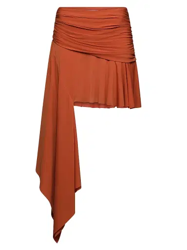 Et Ochs Women's Emerson Side Drape Miniskirt - Terracotta - Size 12 | Thumbnail 1