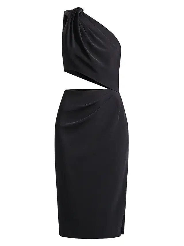 Women's Isabel Cut-Out One-Shoulder Midi Dress - Black