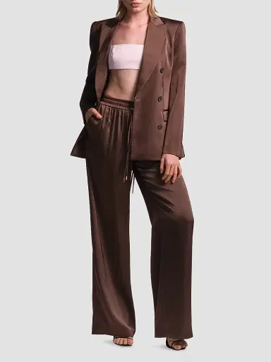 BCBGMAXAZRIA Women's Sydney Tailored Satin Blazer - Chocolate - Size 12 | Thumbnail 2 BCBGMAXAZRIA Women's Sydney Tailored Satin Blazer - Chocolate - Size 12 | Thumbnail 2