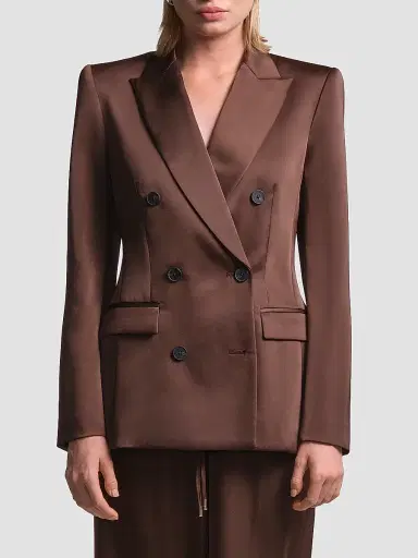 BCBGMAXAZRIA Women's Sydney Tailored Satin Blazer - Chocolate - Size 12 | Thumbnail 4 BCBGMAXAZRIA Women's Sydney Tailored Satin Blazer - Chocolate - Size 12 | Thumbnail 4