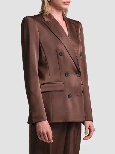 BCBGMAXAZRIA Women's Sydney Tailored Satin Blazer - Chocolate - Size 12 | Thumbnail 5 BCBGMAXAZRIA Women's Sydney Tailored Satin Blazer - Chocolate - Size 12 | Thumbnail 5
