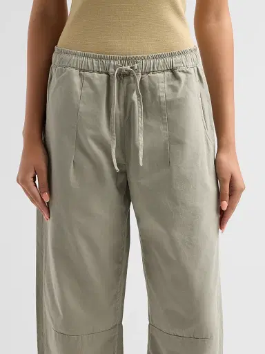 Le Jean Women's Mara Cotton Sateen Wide-Leg Pants - Soft Sage - Size 31 | Thumbnail 5
