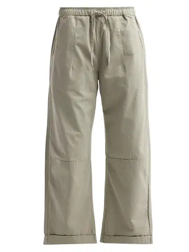 Le Jean Women's Mara Cotton Sateen Wide-Leg Pants - Soft Sage - Size 31 | Thumbnail 1