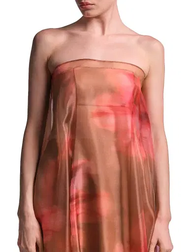 BCBGMAXAZRIA Women's Annika Watercolor Floral Strapless Gown - Flame Meadow Print | Thumbnail 6
