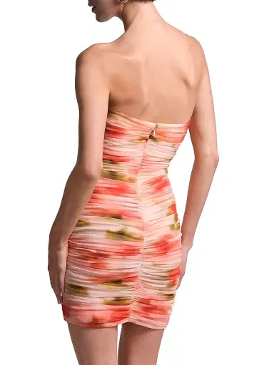 BCBGMAXAZRIA Women's Elia Floral Ruched Mini Dress - Floral Echo Print | Thumbnail 4