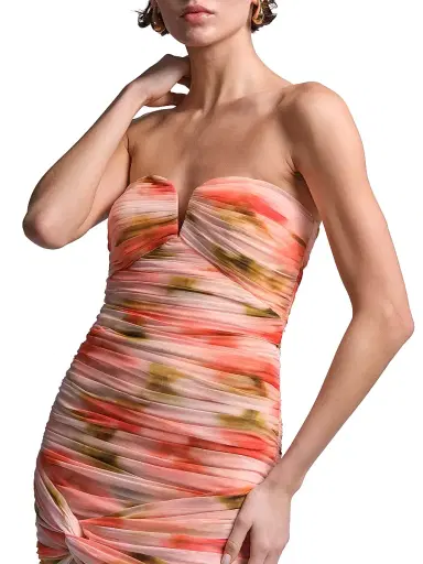 BCBGMAXAZRIA Women's Elia Floral Ruched Mini Dress - Floral Echo Print | Thumbnail 6