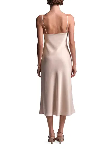 BCBGMAXAZRIA Women's Mona Satin Midi Dress - Peach Blush | Thumbnail 4 BCBGMAXAZRIA Women's Mona Satin Midi Dress - Peach Blush | Thumbnail 4